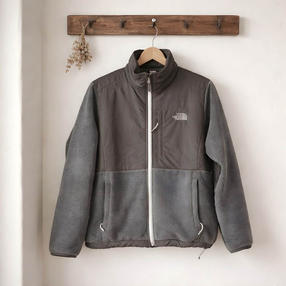 The‎ North Face Denali Fleece Jacket Womens Medium Grey Excellent Full Zip Coat